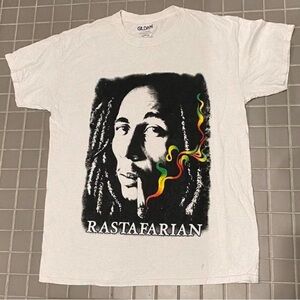 Gildan White Rastafarian Graphic Tee